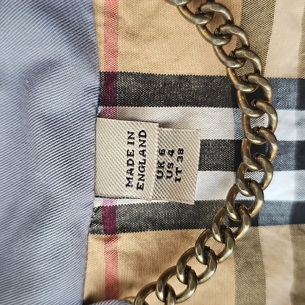 Burberry Blue Grey Trench Coat women's size 4 - Picture 5 of 9